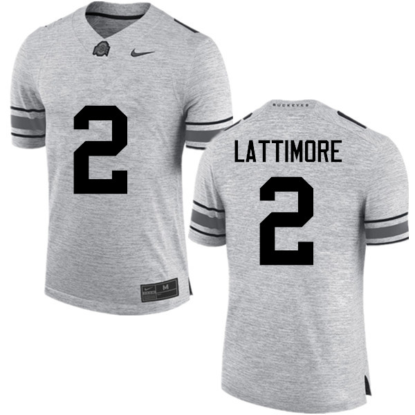 Ohio State Buckeyes #2 Marshon Lattimore College Football Jerseys Game-Gray